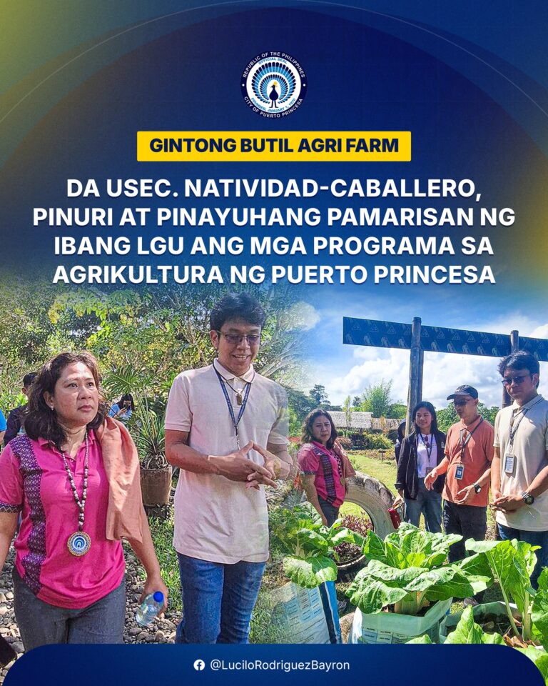 DA USEC. NATIVIDAD-CABALLERO, PINURI ANG MGA PROGRAMA SA AGRIKULTURA NG PUERTO PRINCESA