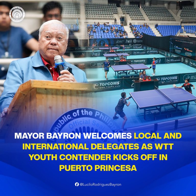 MAYOR BAYRON WELCOMES LOCAL AND INTERNATIONAL DELEGATES AS WTT YOUTH CONTENDER KICKS OFF IN PUERTO PRINCESA