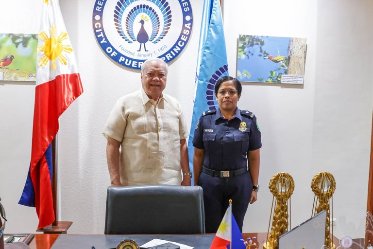 BFP-PUERTO PRINCESA CITY FIRE MARSHAL PAYS COURTESY CALL ON MAYOR BAYRON