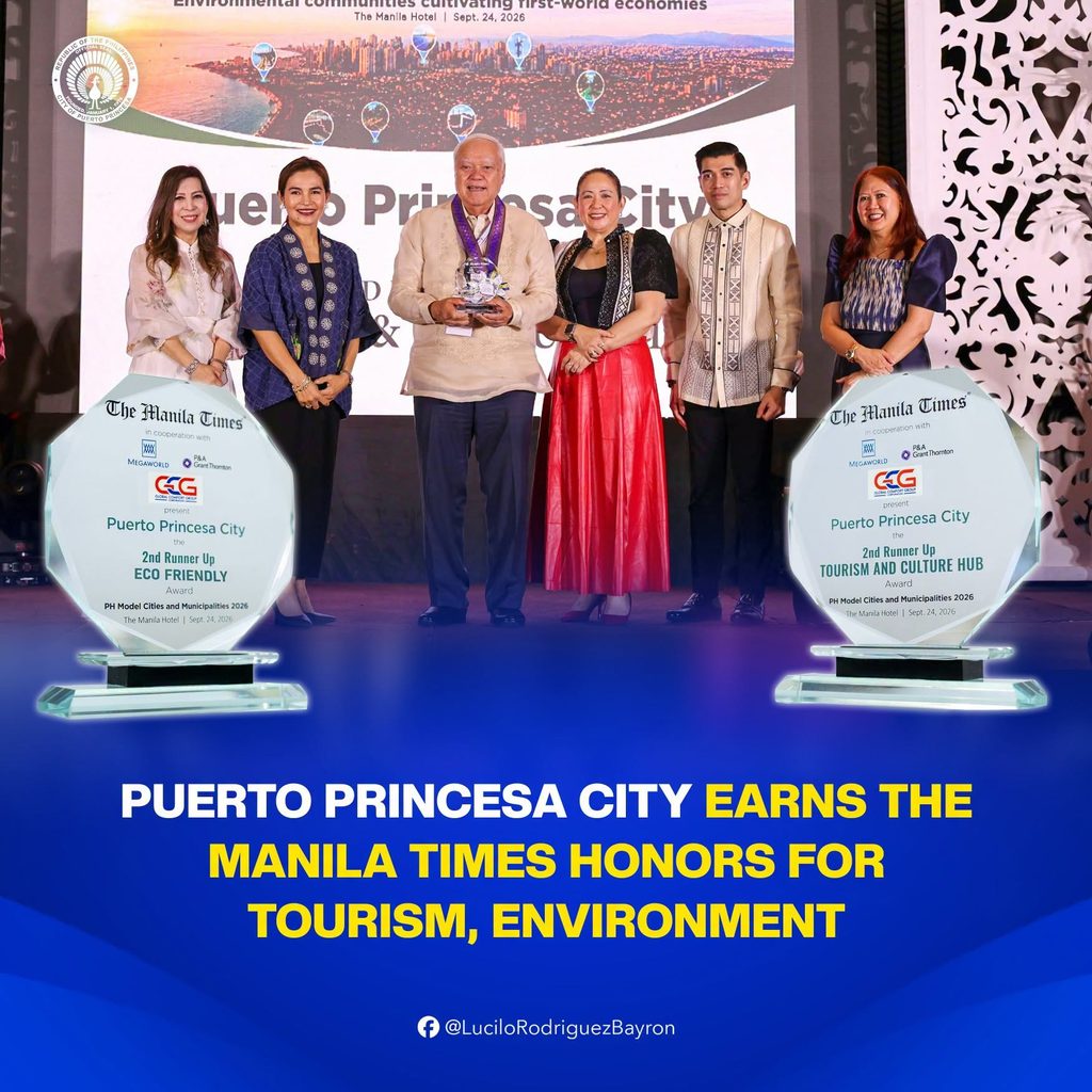 PUERTO PRINCESA CITY EARNS THE MANILA TIMES HONORS FOR TOURISM, ENVIRONMENT