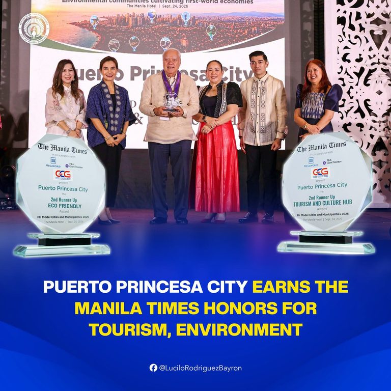 PUERTO PRINCESA CITY EARNS THE MANILA TIMES HONORS FOR TOURISM, ENVIRONMENT